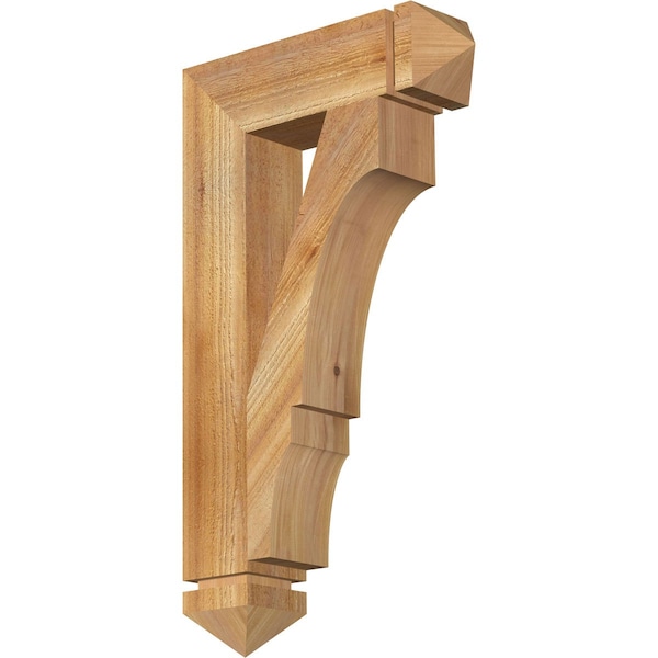 Ekena Millwork Balboa Arts & Crafts Rough Sawn Bracket, Western Red Cedar, 4"W x 16"D x 28"H BKT04X16X28BOA03RWR - main